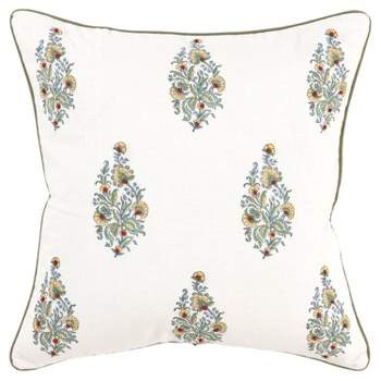20"x20" Oversize Vintage Square Throw Pillow Cover White - Rizzy Home