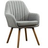 TOAOTBNBO Deep Tuck-pleating Upholstered Accent Chair with Tapered Wood Legs Modern Velvet Armchair with Thick Cushion Club Chair for Office - 2 of 4