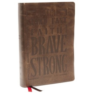 Nkjv, Giant Print Center-Column Reference Bible, Verse Art Cover Collection, Genuine Leather, Brown, Thumb Indexed, Red Letter, Comfort Print - 1 of 1