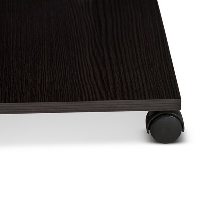 Wenge Brown Square Wood Coffee Table with Storage