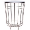 vidaXL Scandinavian Style Coffee Table, Gold Metal Frame with White Round MDF Top - 2 of 4