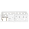 CAVINAS Twin/Full Size White Bed Frame with Heightened Guardrails,Solid Wood Floor Bed for Kids Room,Bedroom - 4 of 4