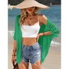 Coolmee Women's Short Sleeve Cardigans Summer Open Front Hollowed Out Shrug Sweaters Knit Sweater Tops Lightweight Cardigans XL Green - 2 of 4