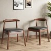 GlasFlength Dining Set Kitchen Dining Set with 2 Chairs Modern Dining Chairs with Solid Wood Legs for Dining Room, Brown, 22.8"*22"*30.3" - 2 of 4