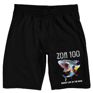 ZOM 100: Bucket List of the Dead Zombie Shark Men's Black Lounge Shorts - 1 of 4