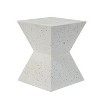 Wooakway Concrete Outdoor Side Table with Symmetric Design, Weather-Resistant Accent for Patio, Garden, or Balcony - 4 of 4