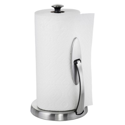 Stainless Steel Simply Tear Paper Towel Holder with Spring Arm