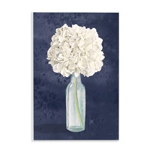 Stupell Industries White Floral Bouquet over Blue Wall Plaque Art - 1 of 4