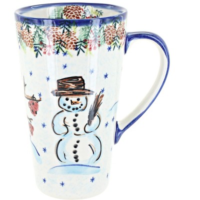 Blue Rose Polish Pottery 468 Vena Large Coffee Mug
