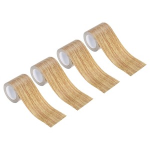 Unique Bargains Floor Door Table Desk Self-Adhesive Textured Masking Wood Grain Repair Tapes 2.2" x 15' 4 Pcs - 1 of 4