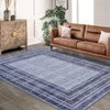 Modern Area Rugs Living Room Distressed Bordered Carpet Non-Slip Low Pile Accent Rug for Bedroom Kitchen - 2 of 4