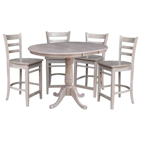 36 Round Extendable Dining Table With, Round Extendable Dining Table Counter Height