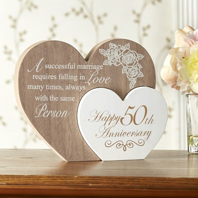 Lakeside 3D Heart Shaped Wedding Anniversary Memento with Reversible Number Heart