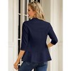 Womens Open Front Peplum Hem 3/4 Sleeve Casual Blazer Cardigan Jacket - 2 of 4