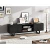 Industrial TV Stand for 75 Inch, Natural Entertainment Center with 2 Drawers and Heavy Duty Support Leg, Wooden Media Cabinet TV Console Table - 4 of 4