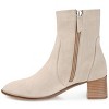Journee Signature Womens Genuine Leather Airly Almond Toe Stacked Ankle Booties - 2 of 4