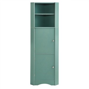 Ridstar 61.02 in. H Green Bathroom Storage Cabinet with with Doors and Adjustable Shelves - 1 of 4