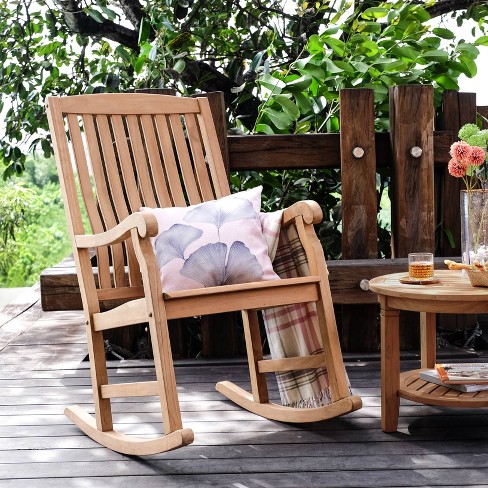 Solid wood outdoor store rocking chair