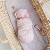 Ely's & Co. Jersey Cotton Spandex Swaddle Blankets 40"x40" with Beanie Gift Set  - 2 of 4
