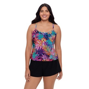 Trimshaper Farrah Plus Swim Romper - 1 of 3