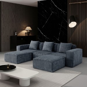 TiramisuBest Modular Sectional Sofa, Convertible Tofu Sofa Bed with Armrest, Floor Comfy Compression Sofa for Living & Bedroom(Gray) - 1 of 4