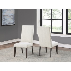 Acacia and Asian Hardwood Solids Upholstered Chair (Set of 2) with Solid Wood Legs, Mortise-and-Tenon Joinery, Corner Blocks - 1 of 3
