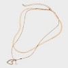 Pave Heart Pendant Multi-Strand Necklace - A New Day™ Gold: Nickel-Free Metal, Lobster Claw Clasp - 3 of 4