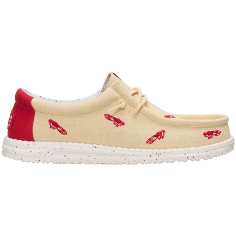 HEYDUDE Men Wally Embroidered Crawfish , Boulder Tan/Multi, M11