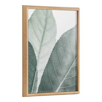 18" x 24" Blake Modern Green Leaf Botanical Framed Printed Glass Natural - Kate & Laurel All Things Decor