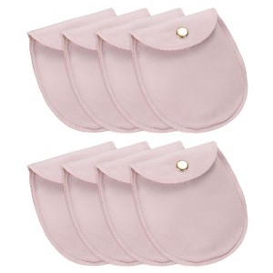 Unique Bargains Snap Button Velvet Jewelry Pouches with Pads 8 Pcs - 1 of 4