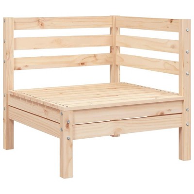 vidaXL Garden Sofa Natural Pine Solid Pine Wood Modular Garden Sofa