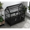 Heavy Duty Dog Crate with Lockable Wheels Double Doors and Removable Tray Black - Nertpow - 2 of 4