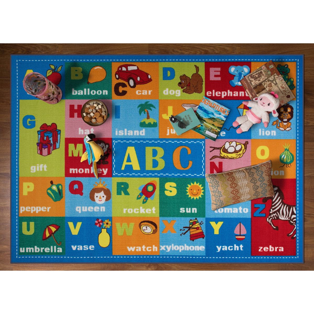 World Rug Gallery Kids Educational Learning Alphabet Symbols Non Slip Area Rug - thumbnail 2