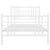 vidaXL Metal Bed Frame without Mattress with Footboard White 39.4"x78.7" - 4 of 4