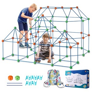VEVOR Fort Building Kit for Kids,180PCS STEM Building Toys, Educational Gift for 4 5 6 7 8+ Year Old Boys & Girls,Indoor Outdoor Play Tent Builder - 1 of 4