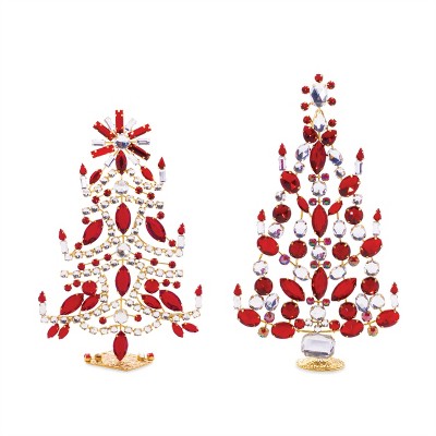 Jeweled Metal Christmas Tree (Ste of 2)