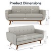 Dyonery 65.4" Loveseat Sofa, Mid Century Modern Decor Love Seat Couches for Living Room, Button Tufted Upholstered Small Couch - 2 of 4