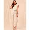 INSPIRE CHIC Women's Ruffled Sleeveless Work Business Vintage Blouses - 3 of 4