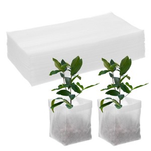 Unique Bargains Non-Woven Fabric Seeding Nursery Planting Grow Bags White - 1 of 3