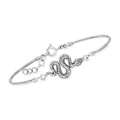 Ross-Simons Sterling Silver Bali-Style Snake Bracelet Size 7