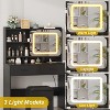 Vanity Desk with Sliding Mirror, Makeup Desk and Stool with Lights in 3 Colors, Girls Vanity Table with Charging Station - 4 of 4