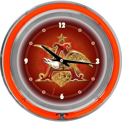 Budweiser A and Eagle 14 Inch Neon Wall Clock