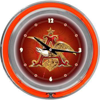 Budweiser A and Eagle 14 Inch Neon Wall Clock