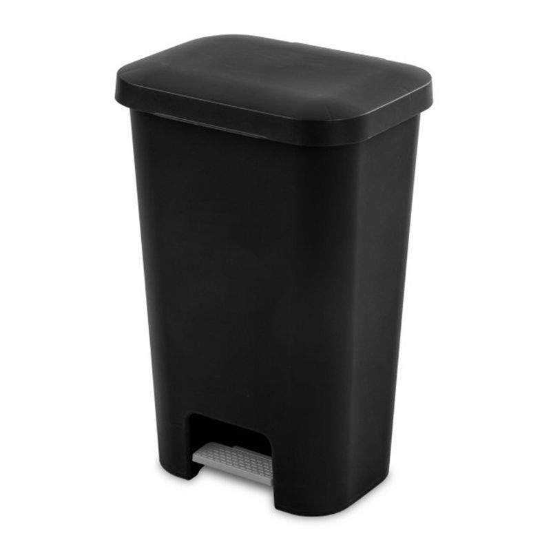 Sterilite Rectangular Step On  Kitchen Plastic Indoor Wastebasket with Wide Opening Lid and Comfort Handle for Home, 2 of 7