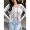 Coolmee Womens Cropped Cardigan Knit Shrugs for Dresses Tops Casual V Neck Button Down Cardigans Sweaters - 2 of 4