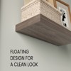 SEVOBAL Utility Storage Shelves Bookshelf Set of 2 Floating Shelves, Contemporary Wall-Mounted Storage for Living Room, Brown, 31.89"*10.63"*3.54" - 4 of 4