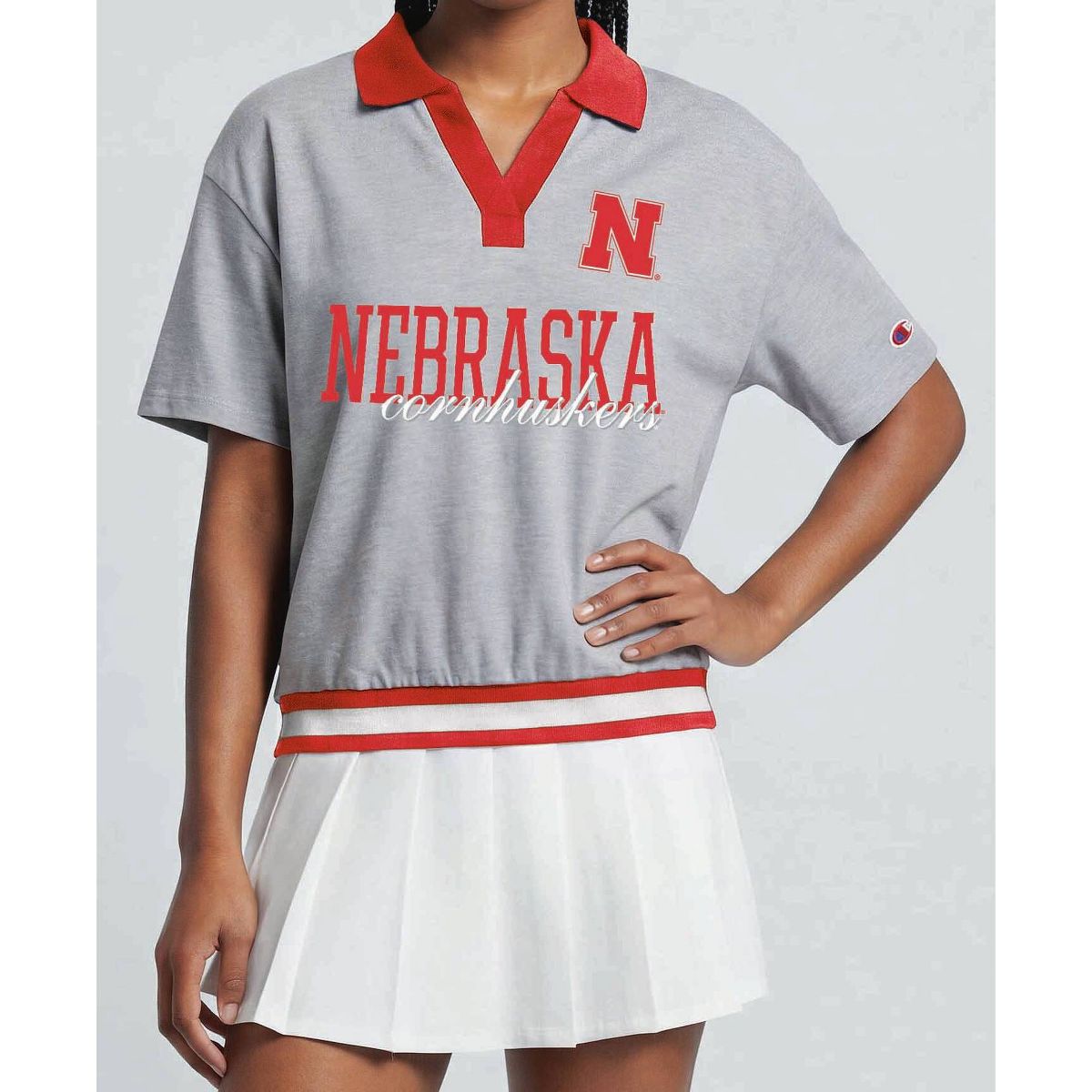 NCAA Nebraska Cornhuskers Champion Women's Collared T-Shirt - thumbnail 4