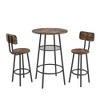 3pcs/set Bar Dining Table And Chairs Set With Backrest And Partition 2pcs 12 x 35.5in. Stools With 1pc 24 x 35.5in. Table - 2 of 4