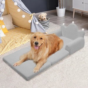 Tiara-Shaped Convertible Dog Bed And Sofa, 22.8"×18.8"×15.7", W/ Plush Cushion & Machine-Washable Cover, Stylish Colors - 1 of 4