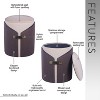 Kumasinova 17.5" Two-Tone Velvet Storage Ottoman,Brown Foot Stool with Gold Accents,Multifunctional Vanity Stool for Bedroom,Living Room - 4 of 4